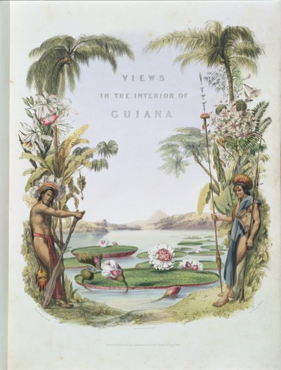 واجهة إلى "مناظر في غويانا الداخلية" ، نقشها م. Gauci (fl.1810-46) حانة. بقلم أكرمان ، 1840 بواسطة تشارلز بنتلي
